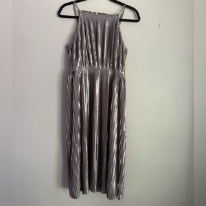 Banana Republic NWT Metallic Silver Pleated dress